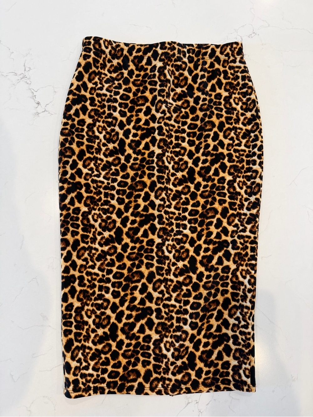 Oulm Leopard-Print Pencil Skirt - Black & Brown
